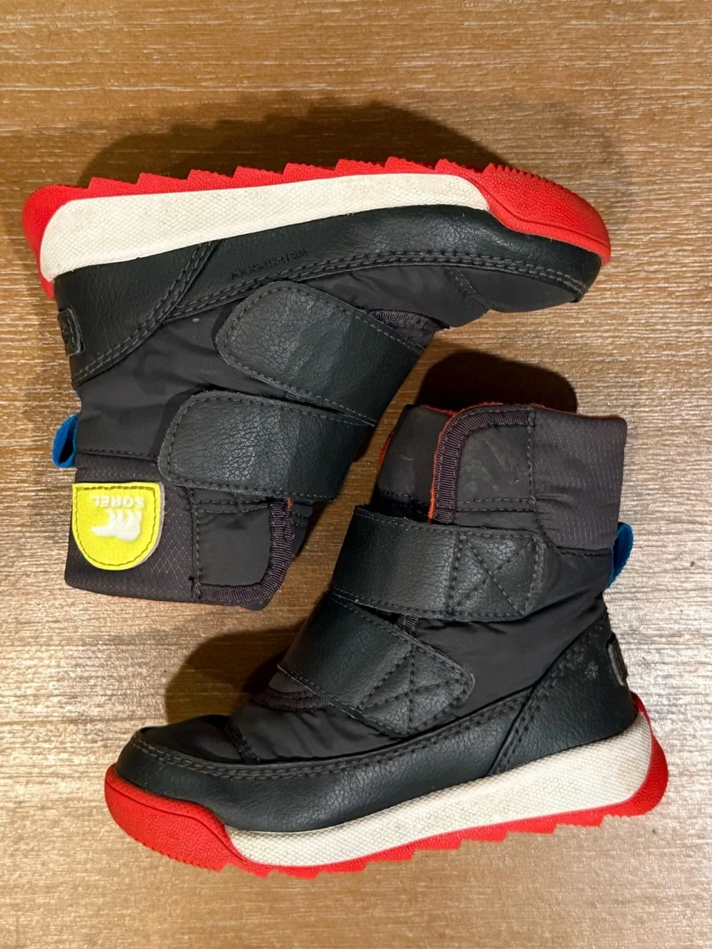 Sorel Toddler Whitney II Strap Winter Boots Waterproof Insulated Black Red Sz 8